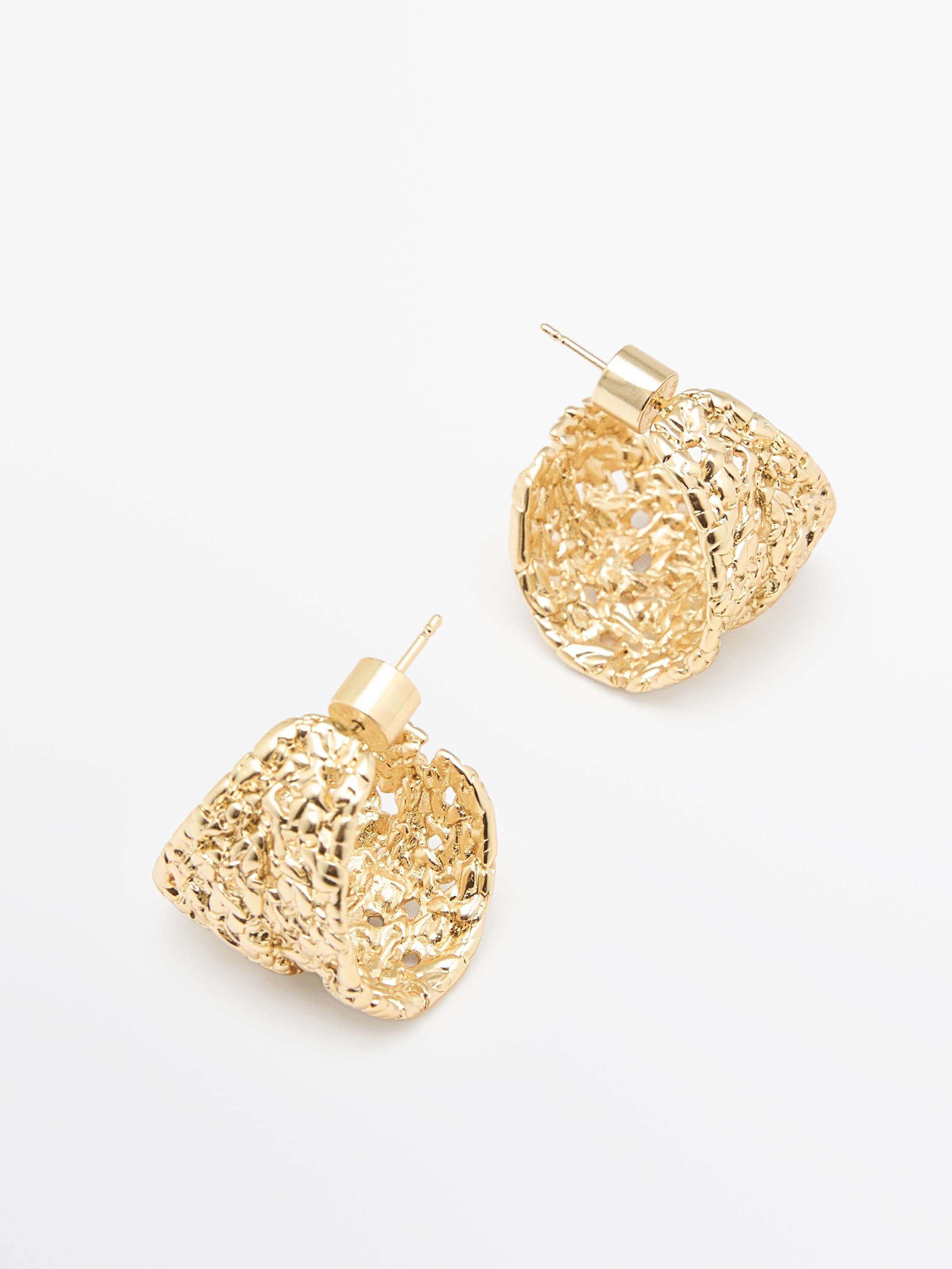 Braided textured hoop earrings
