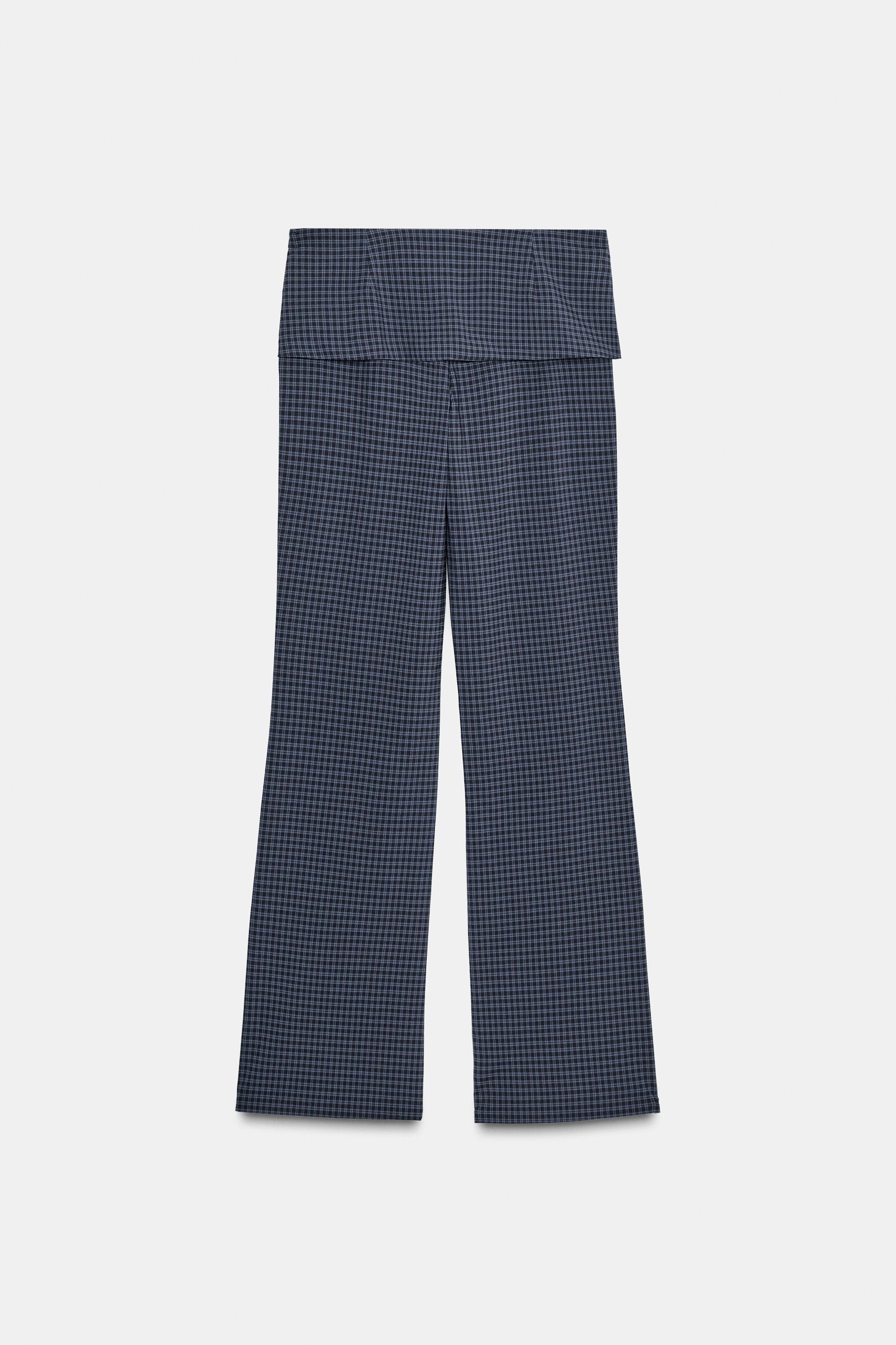 CHECK BELTED PANTS