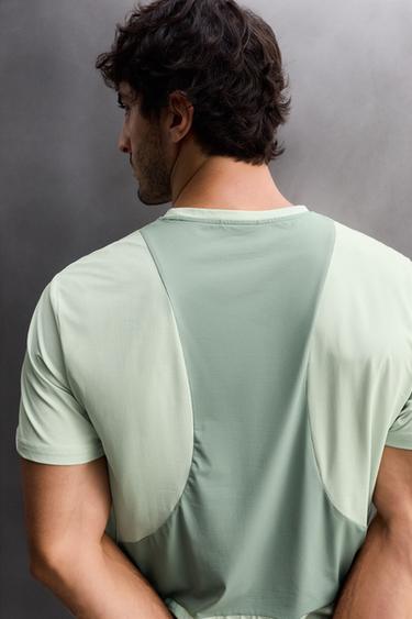 COLOUR BLOCK TECHNICAL T-SHIRT - Light blue by Zara - Image 5