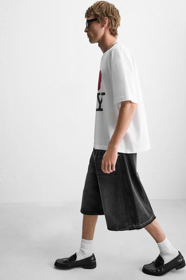 BAGGY FIT DENIM BERMUDA SHORTS - Black by Zara - Image 5