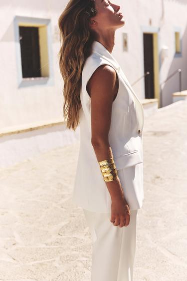 LONG WAISTCOAT WITH ONE BUTTON - Ecru by Zara