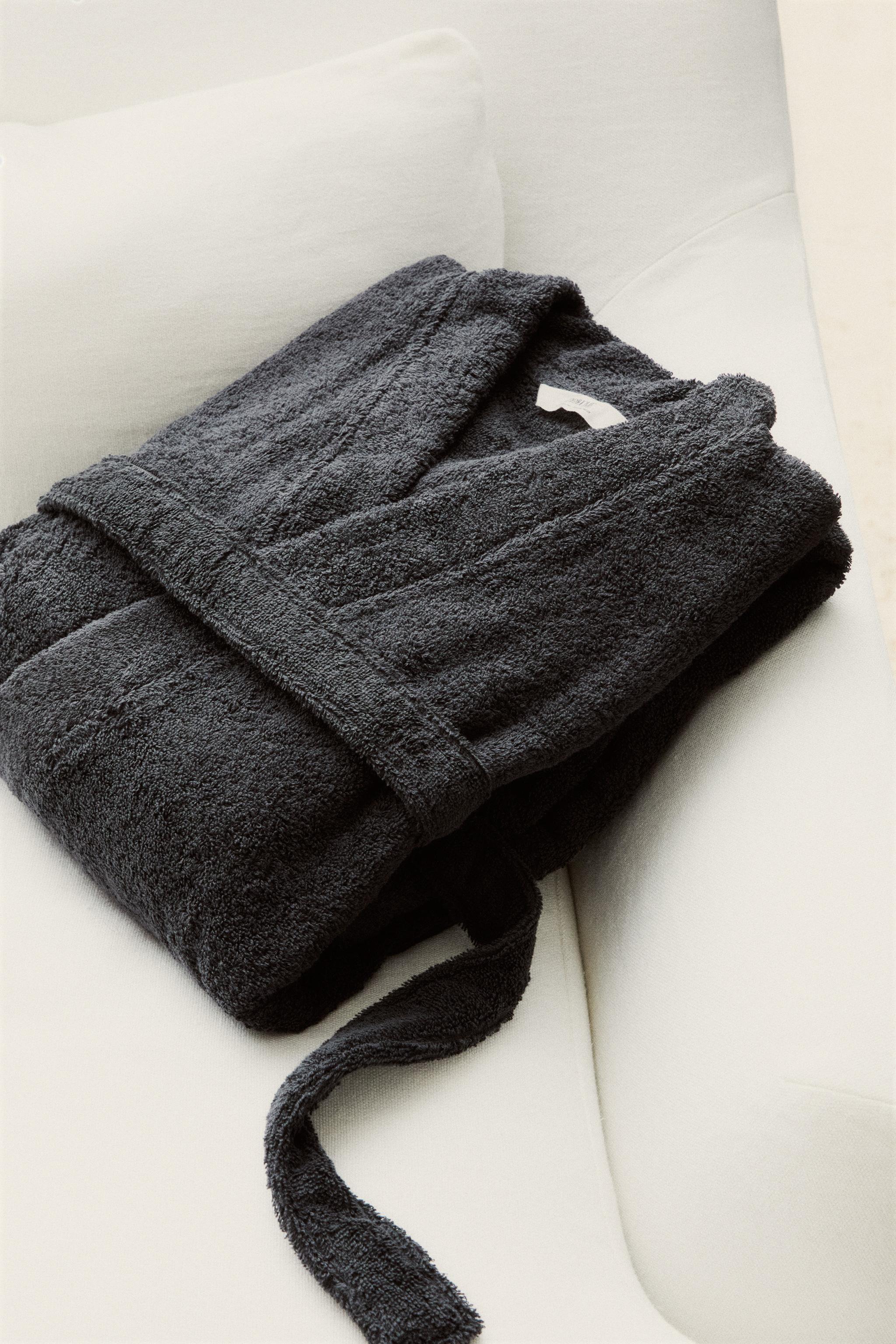 PREMIUM COTTON BATHROBE (420 GXM²) — Anthracite grey