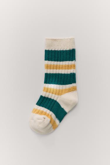 LONG STRIPED SOCKS - Green stripe by Zara