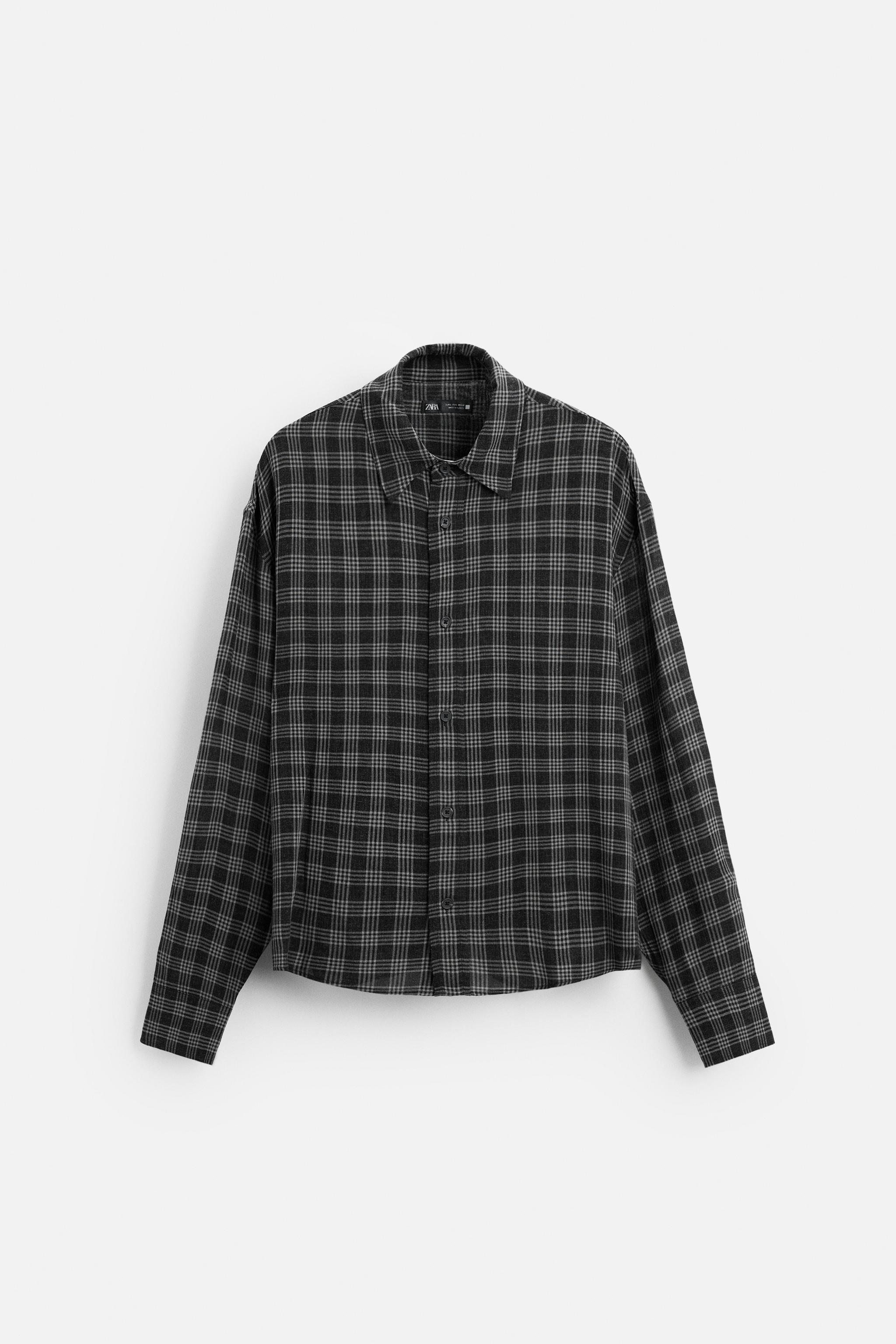 チェック柄シャツ - チャコールグレー | ZARA Japan / 日本