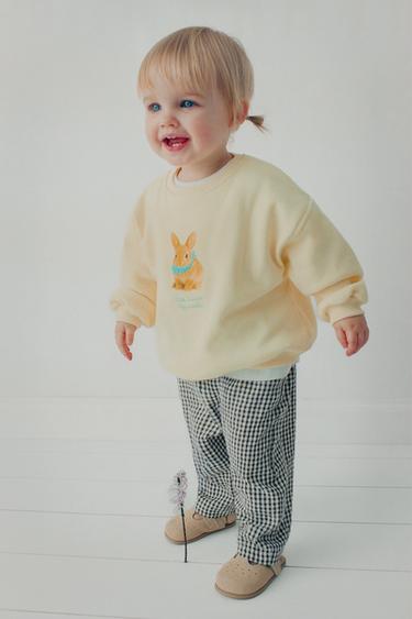 EMBROIDERED BUNNY SWEATSHIRT - Light yellow by Zara