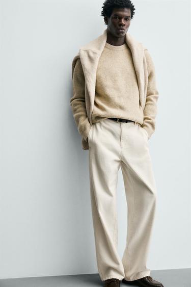 REGULAR FIT WAFFLE-KNIT JUMPER - Ecru by Zara - Image 5