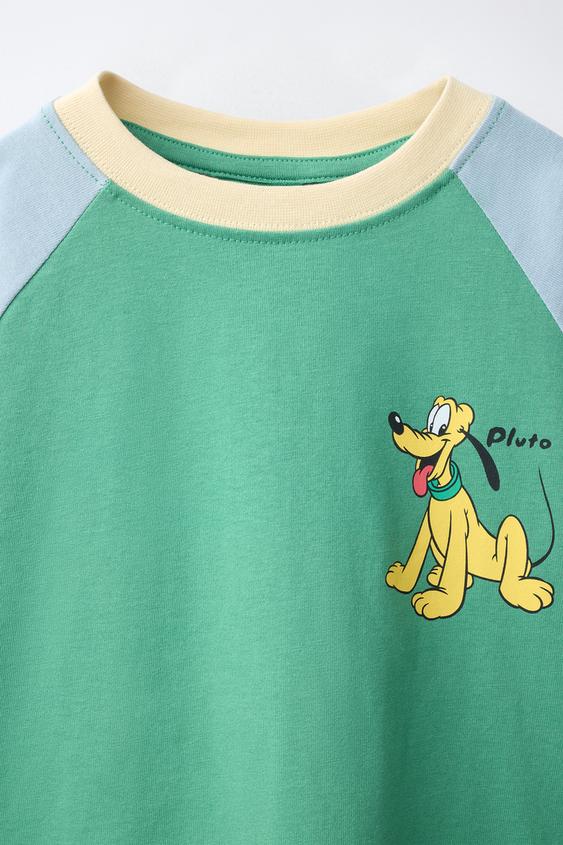 T-SHIRT PLUTO © DISNEY À MANCHES RAGLAN - Vert soutenu de Zara - Image 2