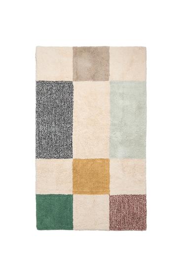 TAPIS ENFANT COTON PATCHWORK - Beige clair de Zara