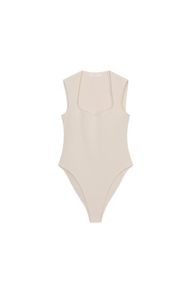 BODY بفتحة صدر مربعة STRETCH - خَام الخاص بـ Zara