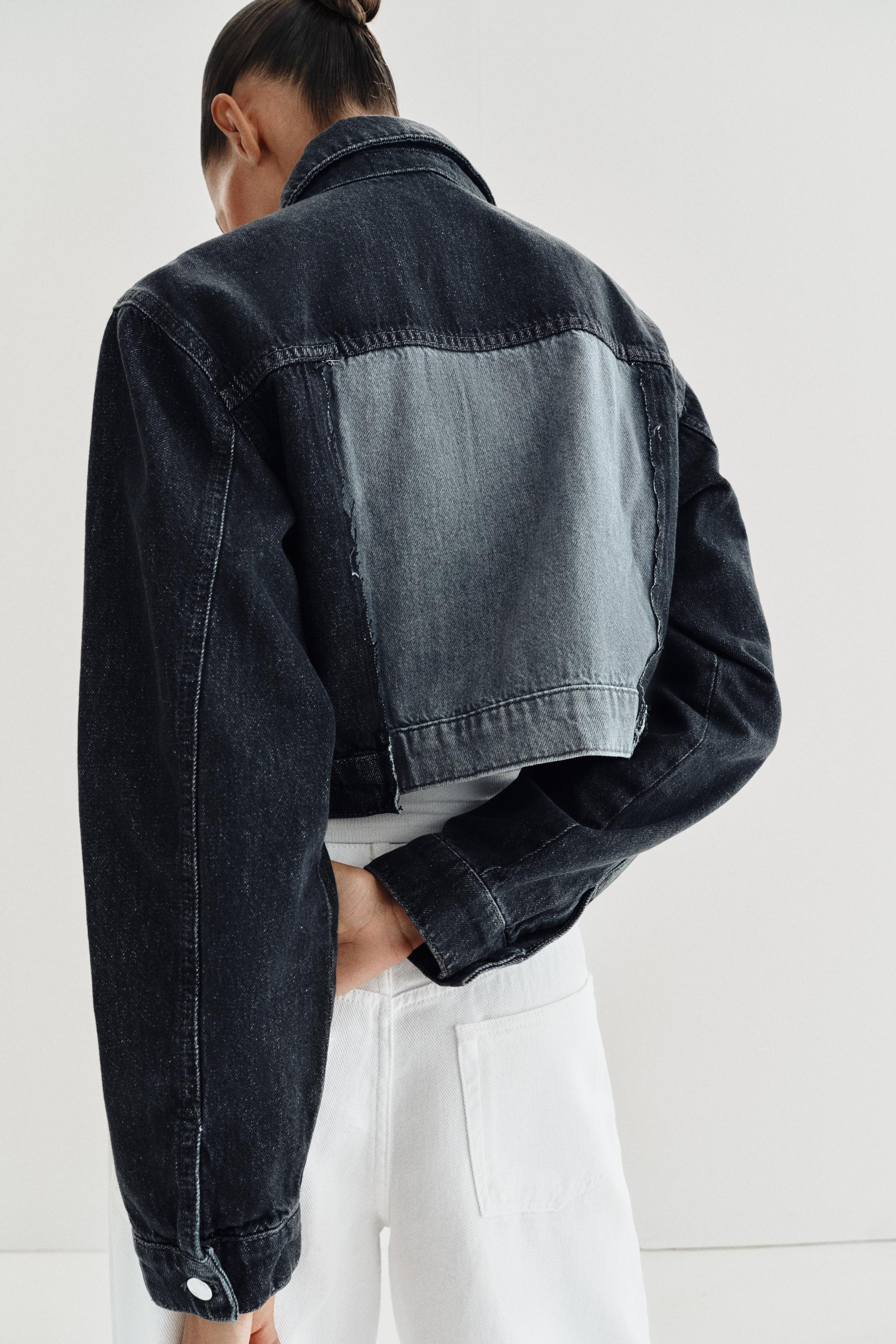 BLOUSON COURT EN DENIM Z1975 AVEC CONTRASTE