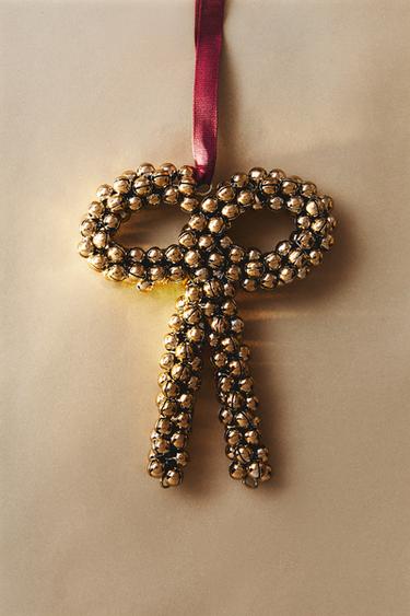 HEART SLEIGH BELLS CHRISTMAS TREE DECORATION — Golden 1