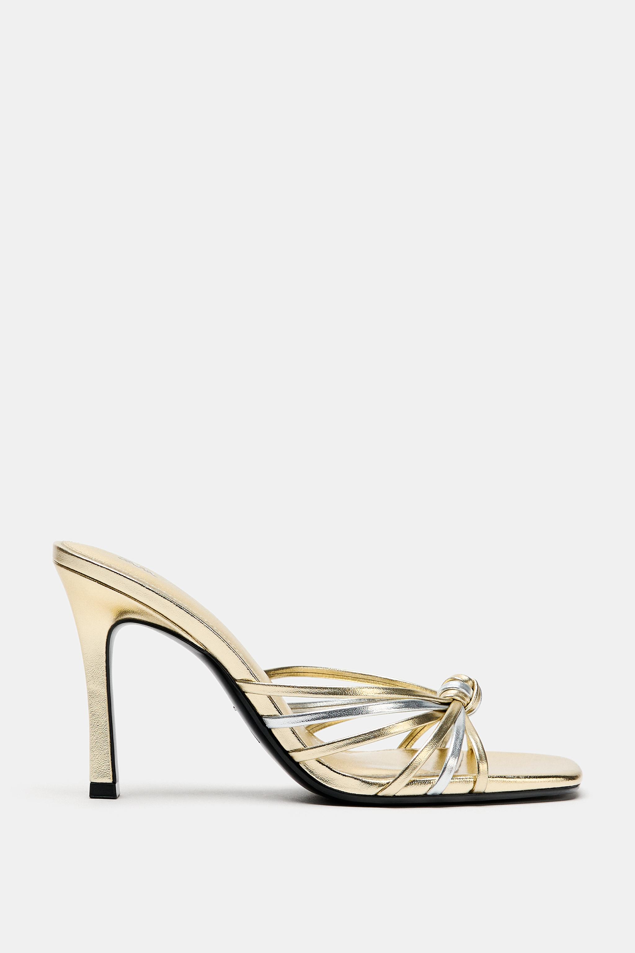 SANDALES À TALONS BRIDES MÉTALLISÉES ZW COLLECTION