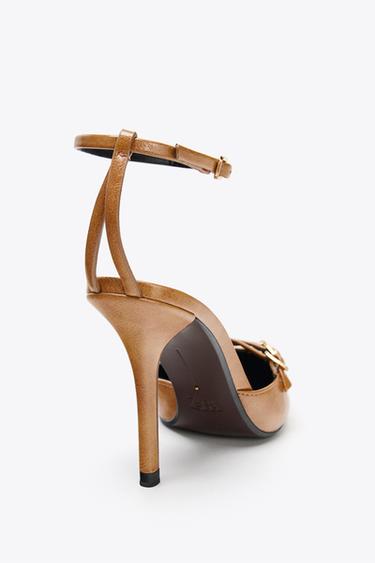 BUCKLED HIGH-HEEL SHOES - camel by Zara - Image 3