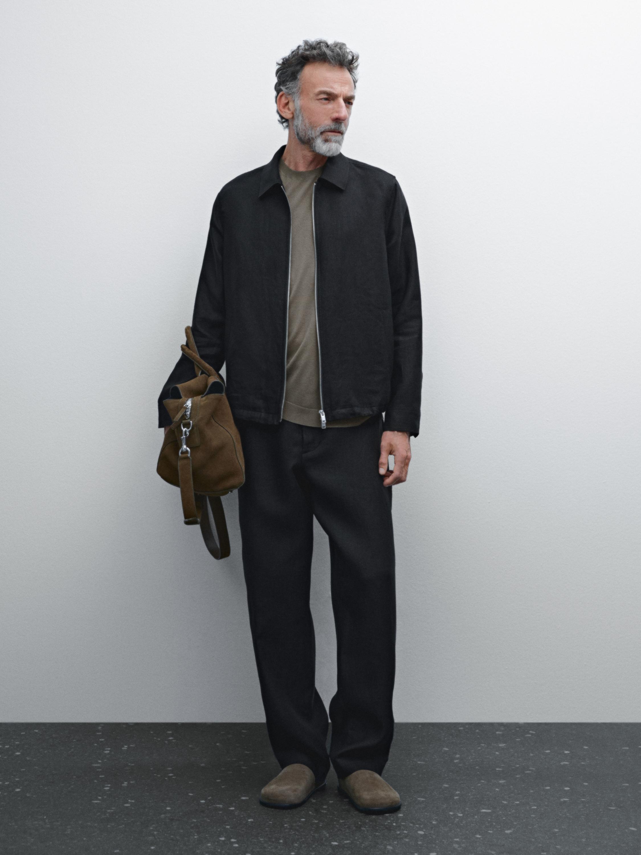 100% linen lightweight jacket - Deep blue | ZARA United States