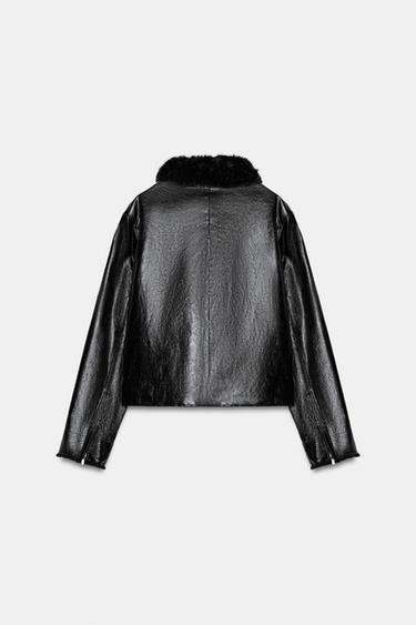 CHAQUETA EFECTO PIEL ZW COLLECTION - Negro de Zara