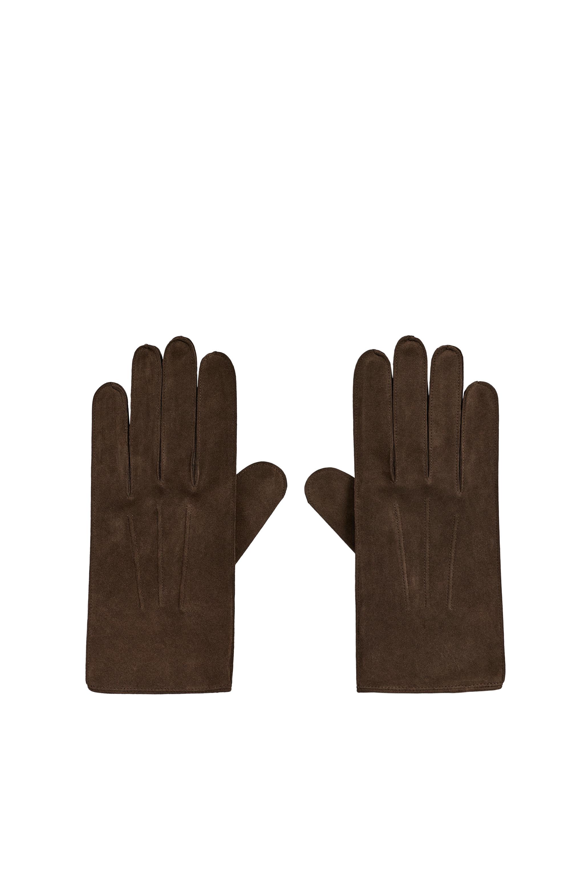 ORIGINS スエードレザーグローブ - ブラウン | ZARA Japan / 日本