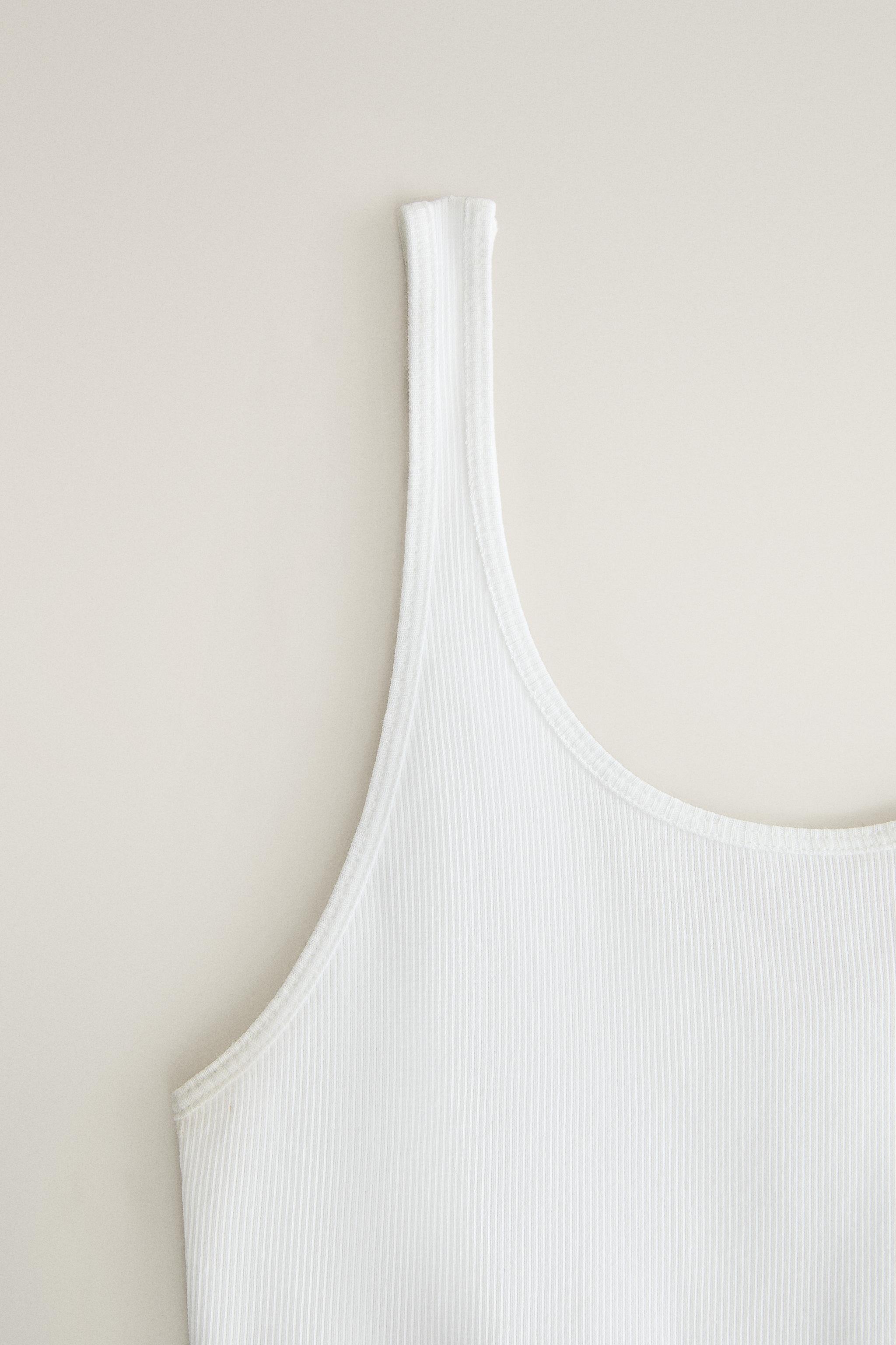 RIB COTTON STRAPPY TOP