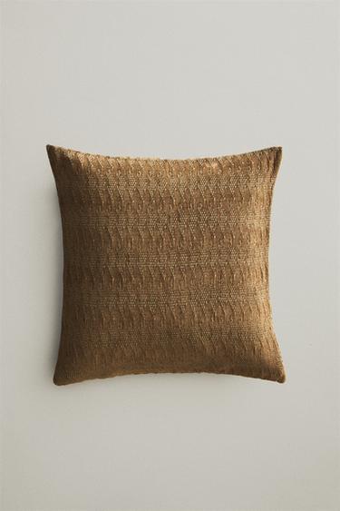 CHENILLE CUSHION COVER - Ochre by Zara - Image 4