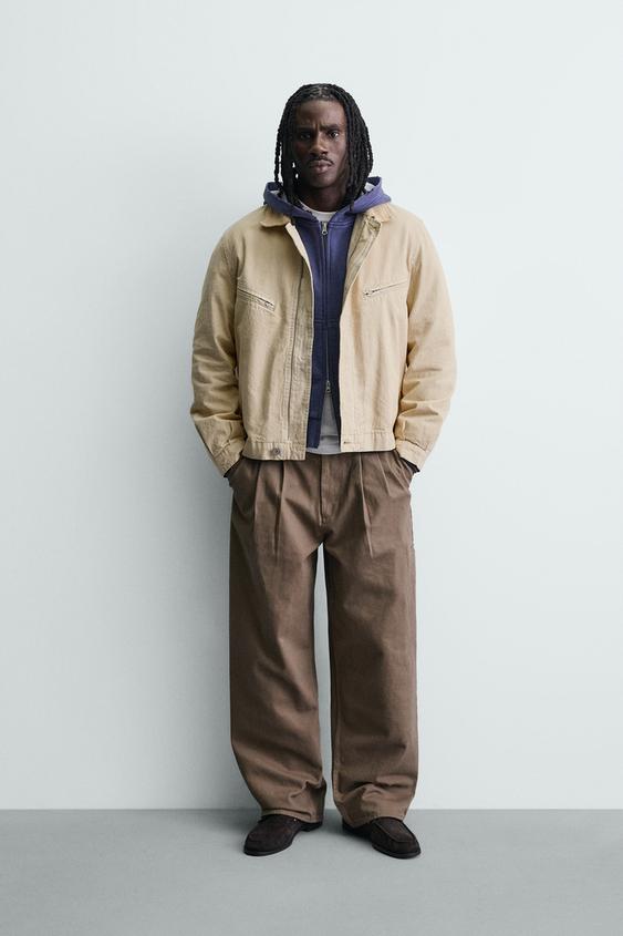 CROPPED FIT CORDUROY COLLAR JACKET