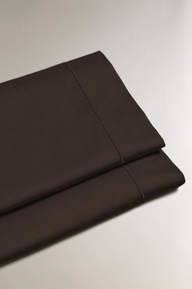 DRAP PLAT SATIN FESTON (300 FILS) - Marron de Zara - Image 3