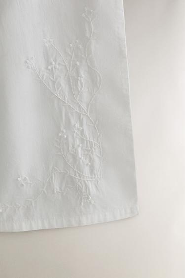 LONG TROUSERS WITH EMBROIDERY - White by Zara - Image 3
