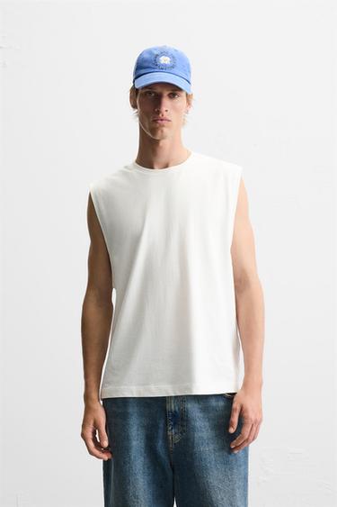 RELAXED FIT TANK TOP - White by Zara