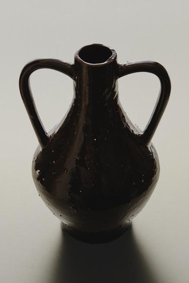 JARRÓN CERÁMICA MARRÓN - Marrón de Zara
