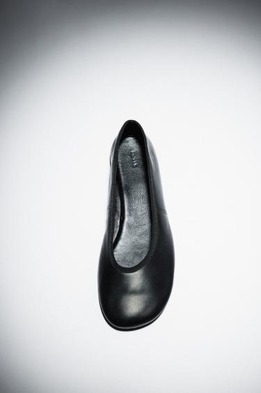 FLEXIBLE LEATHER BALLERINAS - Black by Zara - Image 7