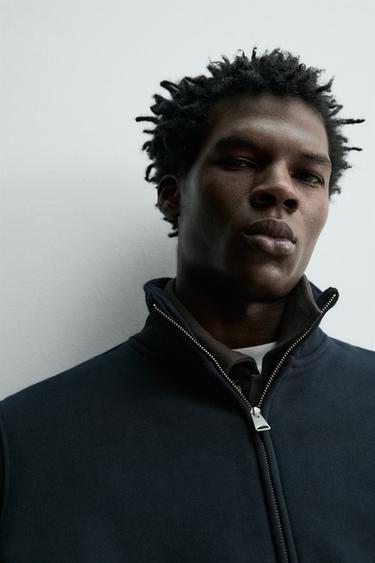 HEAVYWEIGHT ZIP-UP SWEATSHIRT - Dark navy by Zara - Image 4