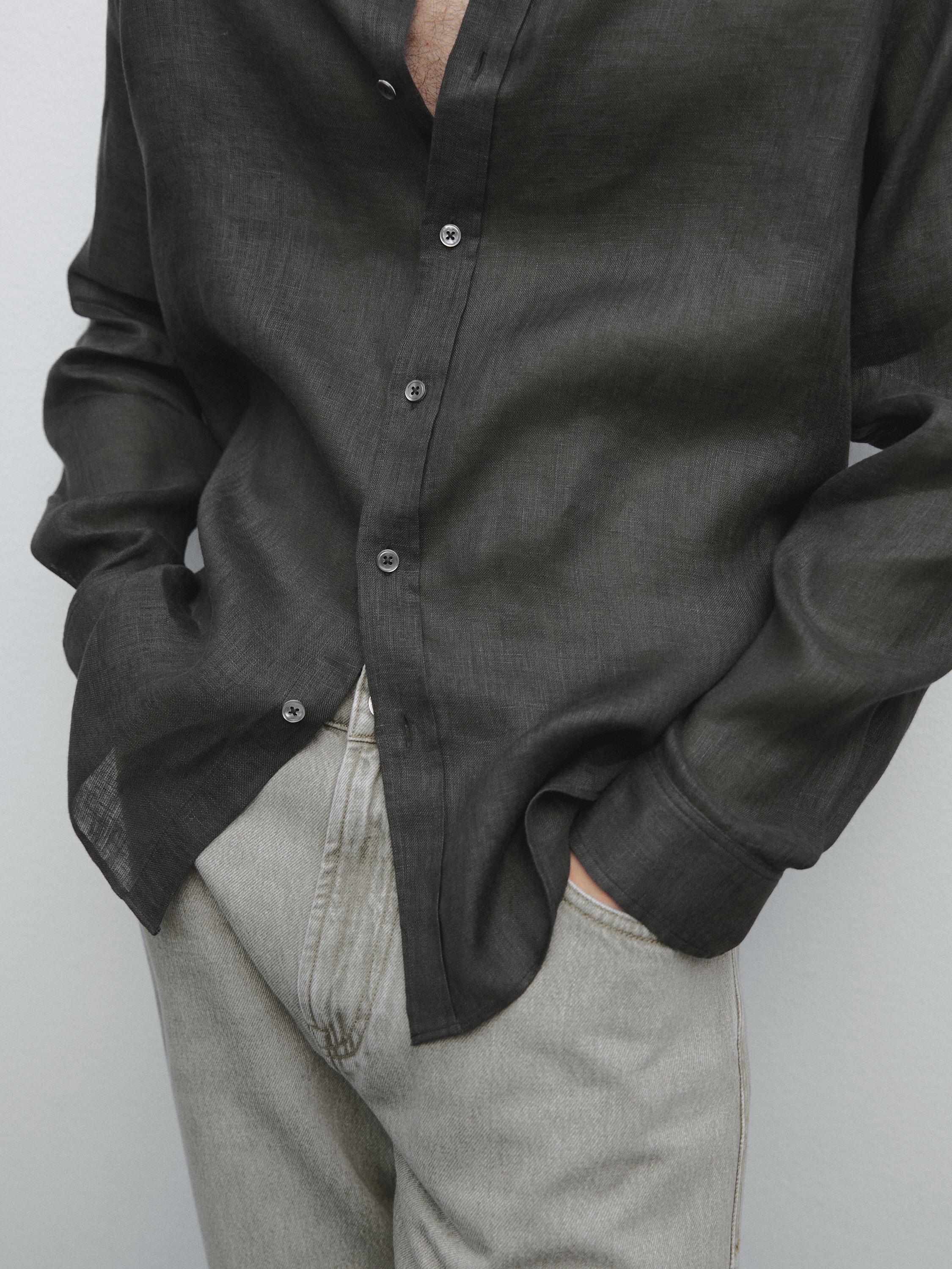 100% linen regular fit shirt