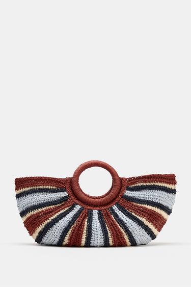 BOLSO DE MANO EFECTO TRENZADO - Multicolor de Zara