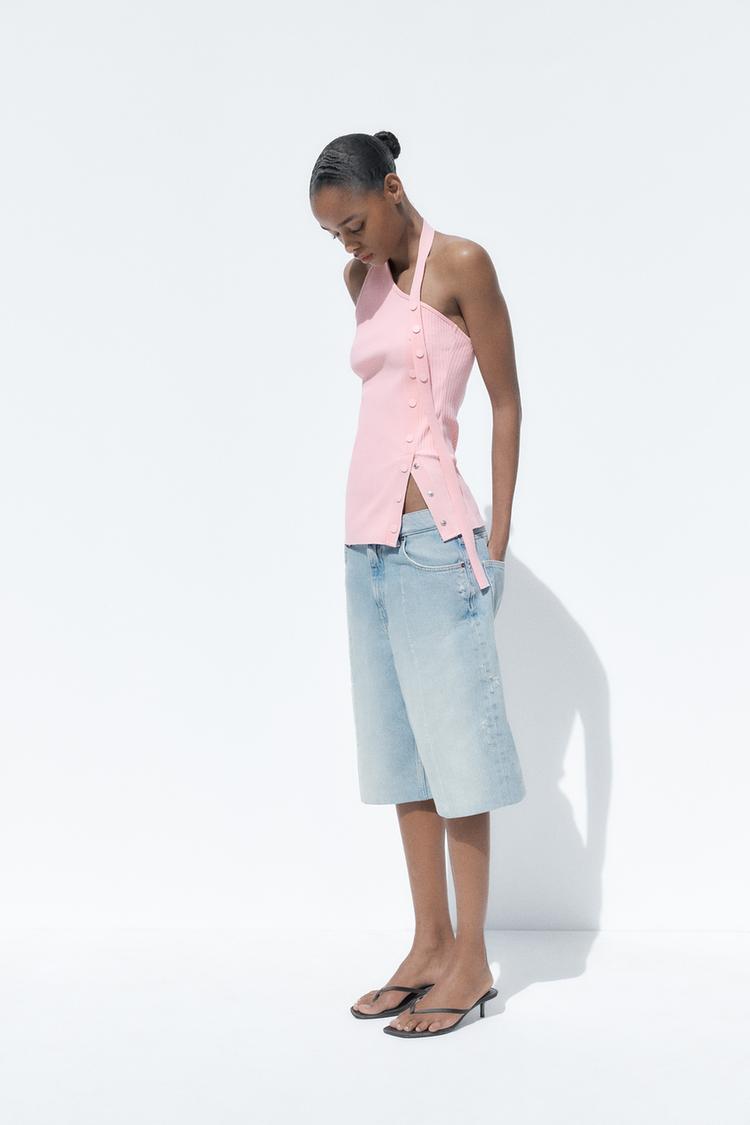Zara Asymetrique Haut Rose Zara Zara Trf Asymmetrical Pleated Top