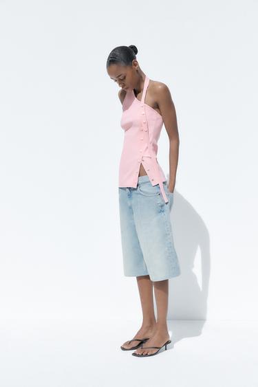 ASYMMETRIC RIBBED TOP - Pink by Zara - Image 0