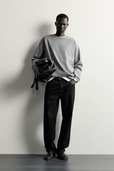 RELAXED-FIT-SHIRT MIT SCHLITZEN - Grau meliert von Zara - Bild 0