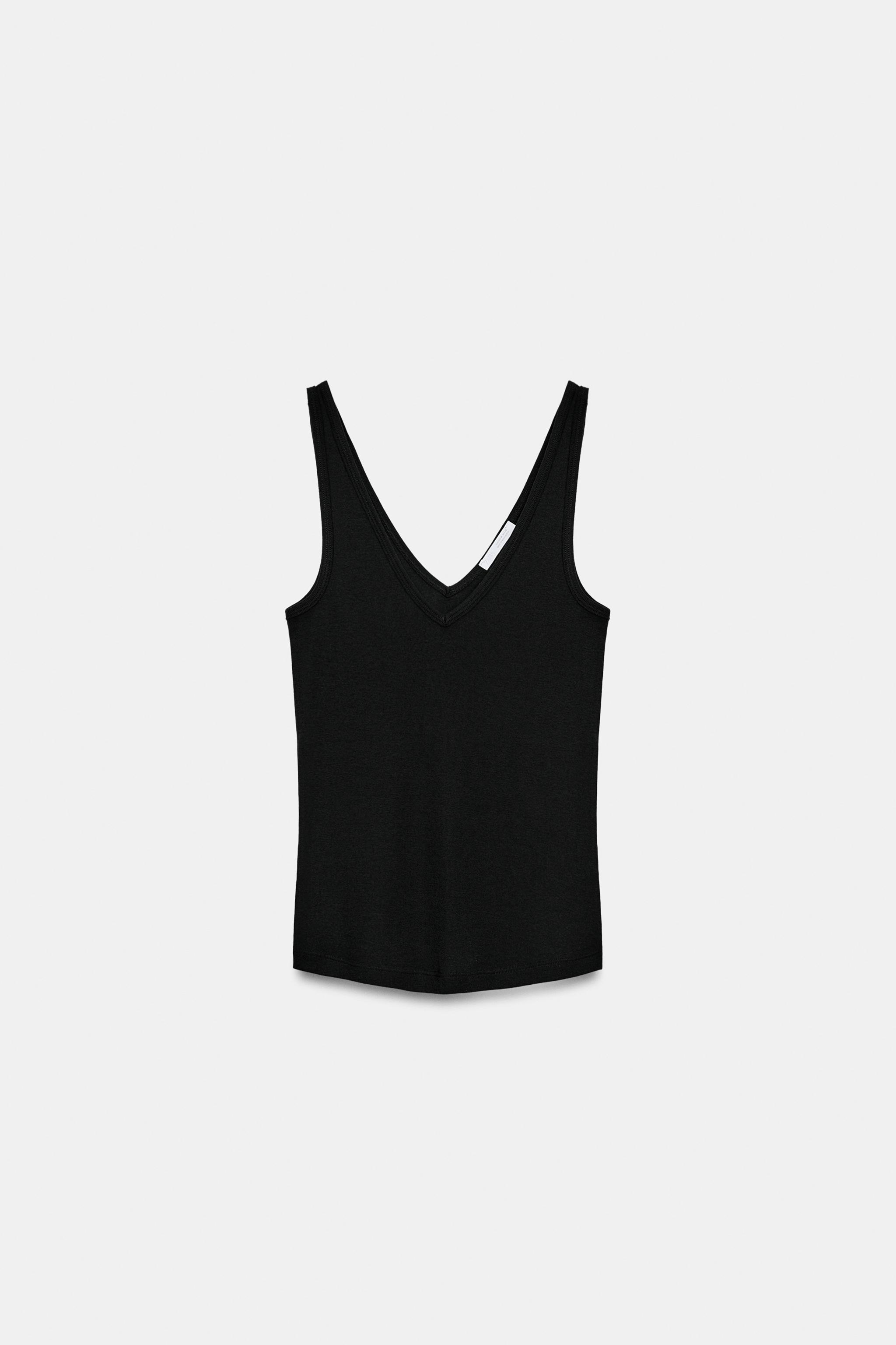 Женские топы Zara COTTON STRAP TOP — фото 5