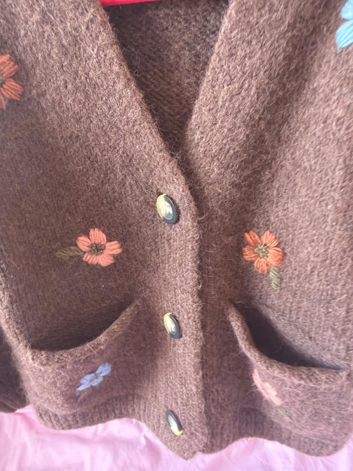 KNIT CARDIGAN WITH FLORAL EMBROIDERY - Image 7