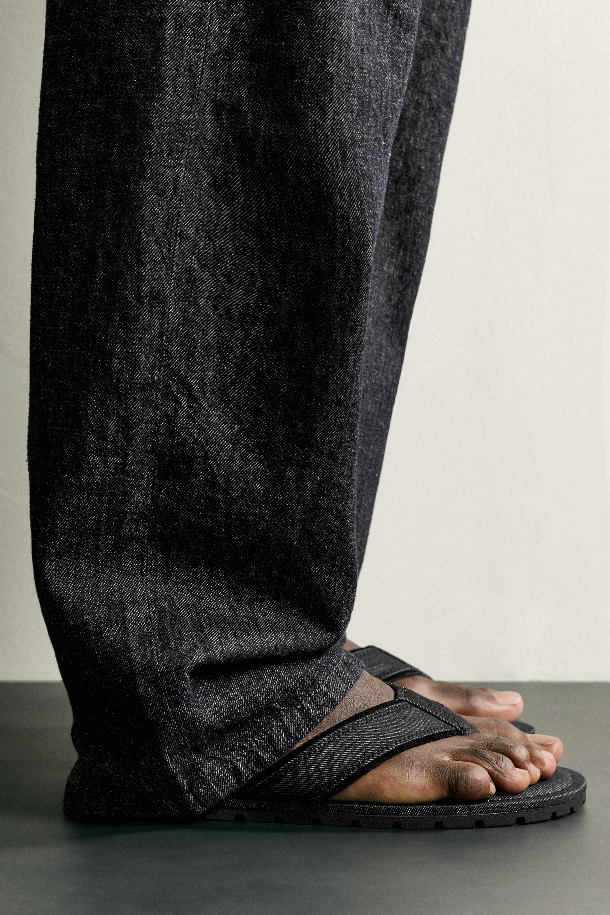 Мужские сандалии Zara FABRIC STRAP SANDALS