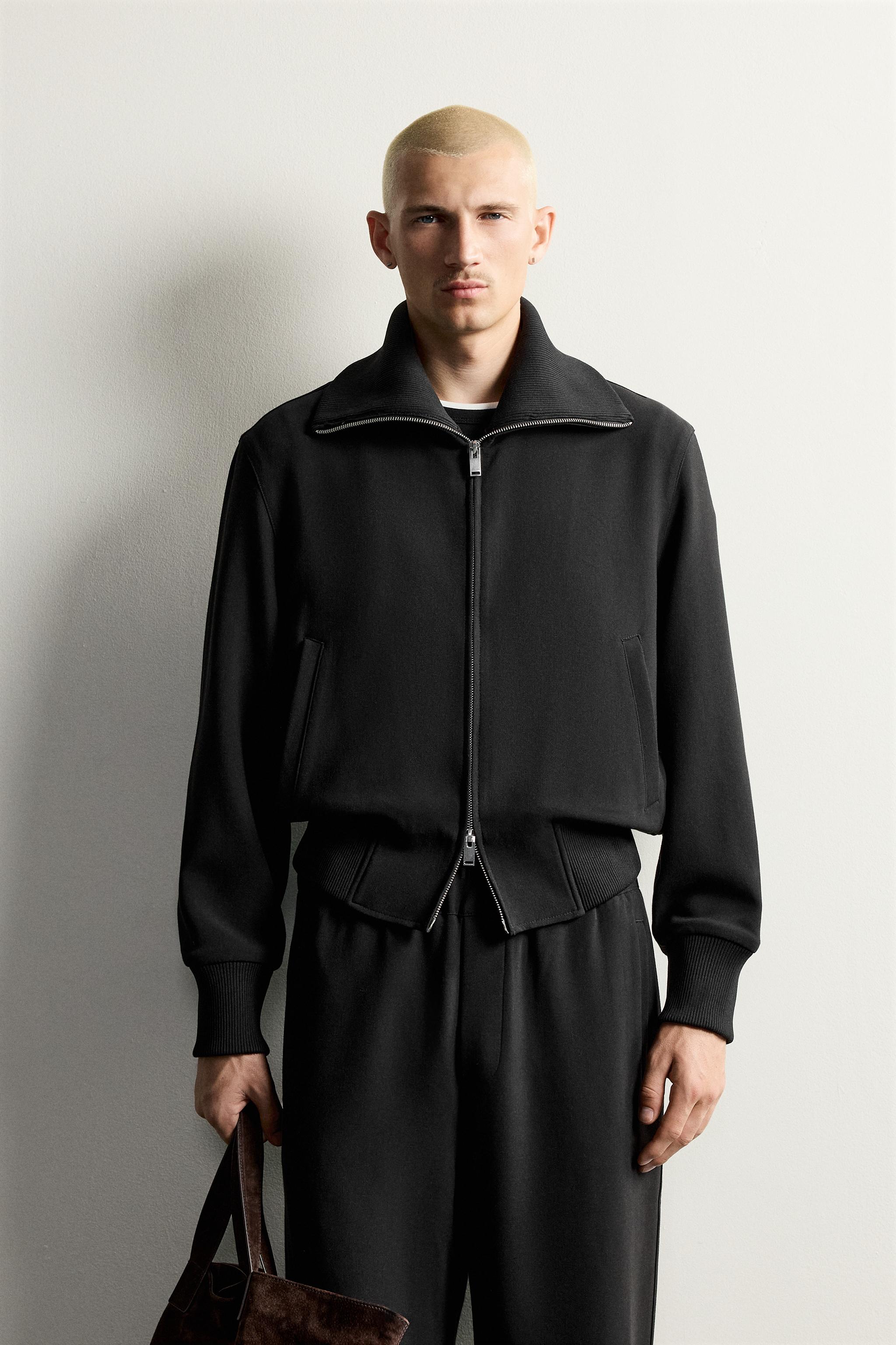 BLOUSON BOMBER À COL BIMATIÈRE