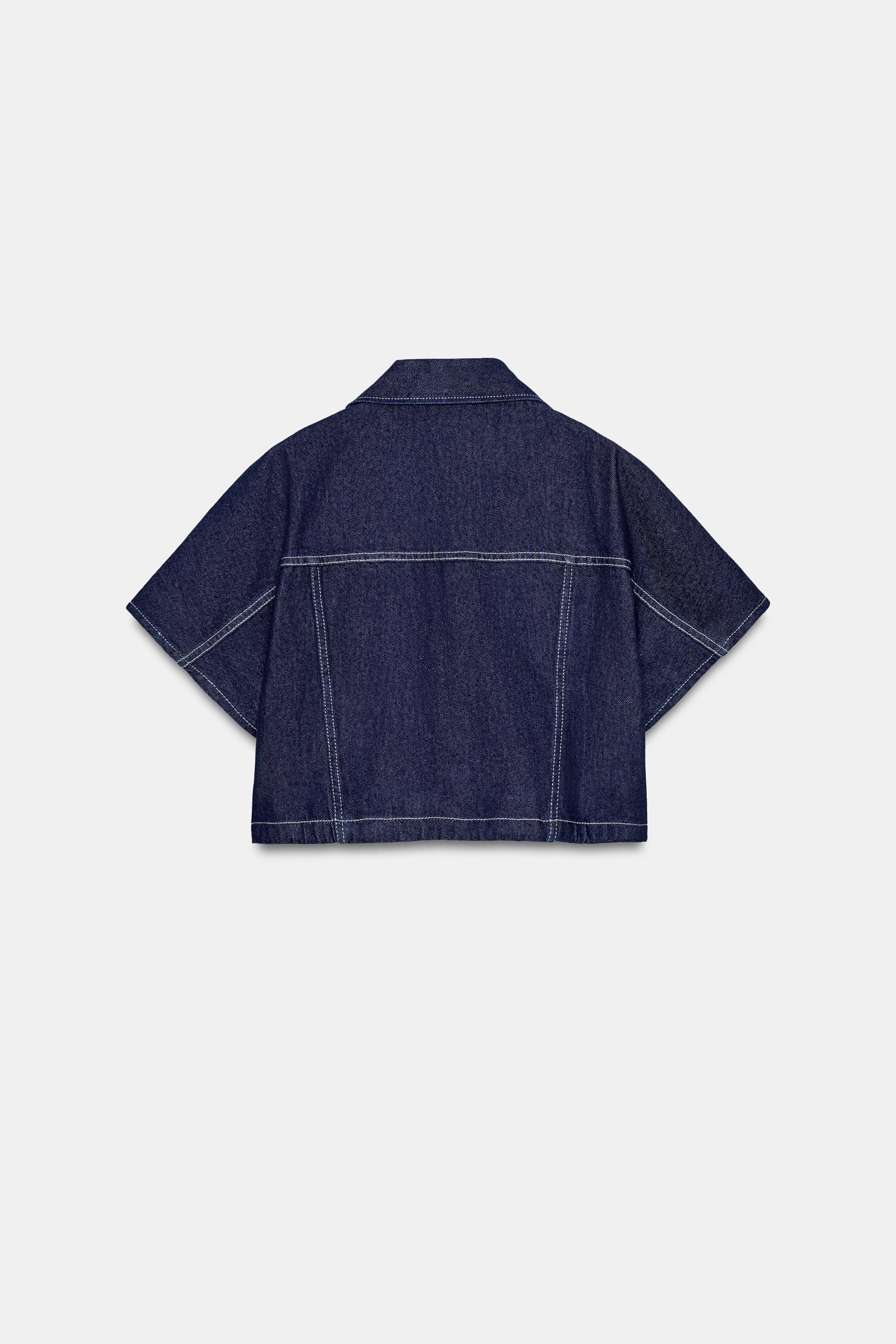 Женские рубашки Zara Z1975 CROPPED DENIM SHIRT — фото 7