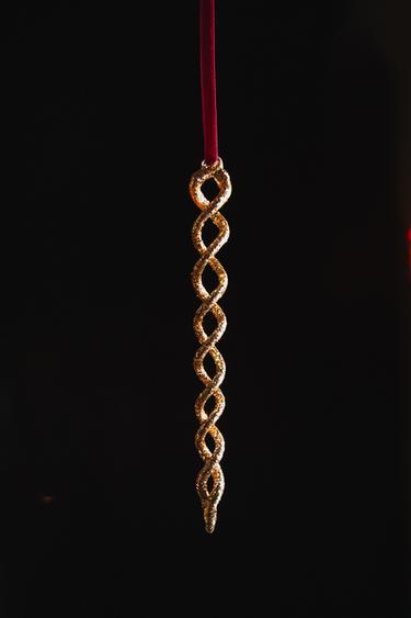 GLITTERY SPIRAL CHRISTMAS TREE DECORATION - Golden by Zara - Image 4