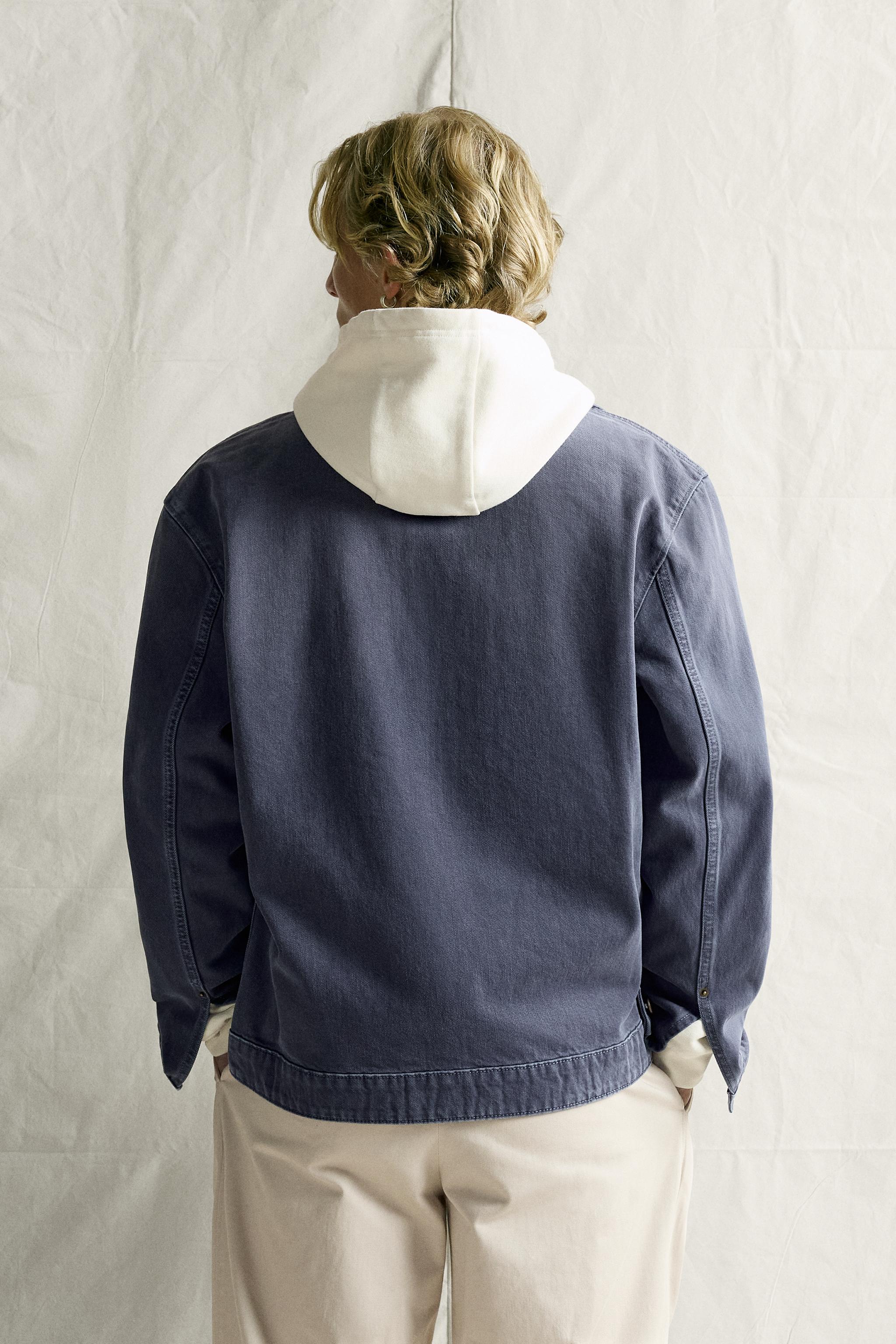 Мужские куртки Zara REGULAR FIT DENIM ZIP-UP JACKET — фото 3