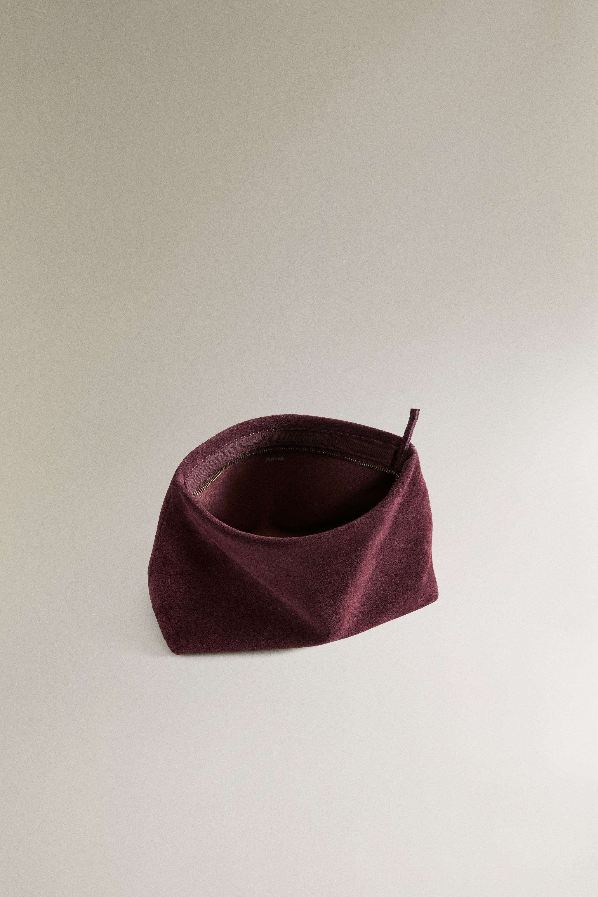 SPLIT LEATHER MAKEUP BAG