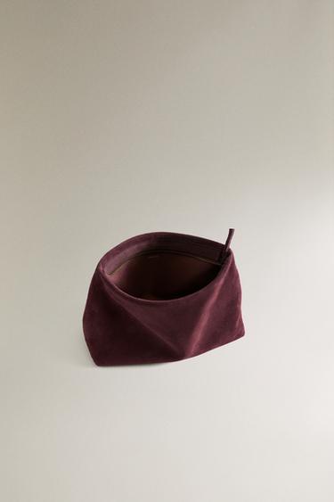 TROUSSE DE TOILETTE CUIR DAIM - Bordeaux de Zara - Image 4