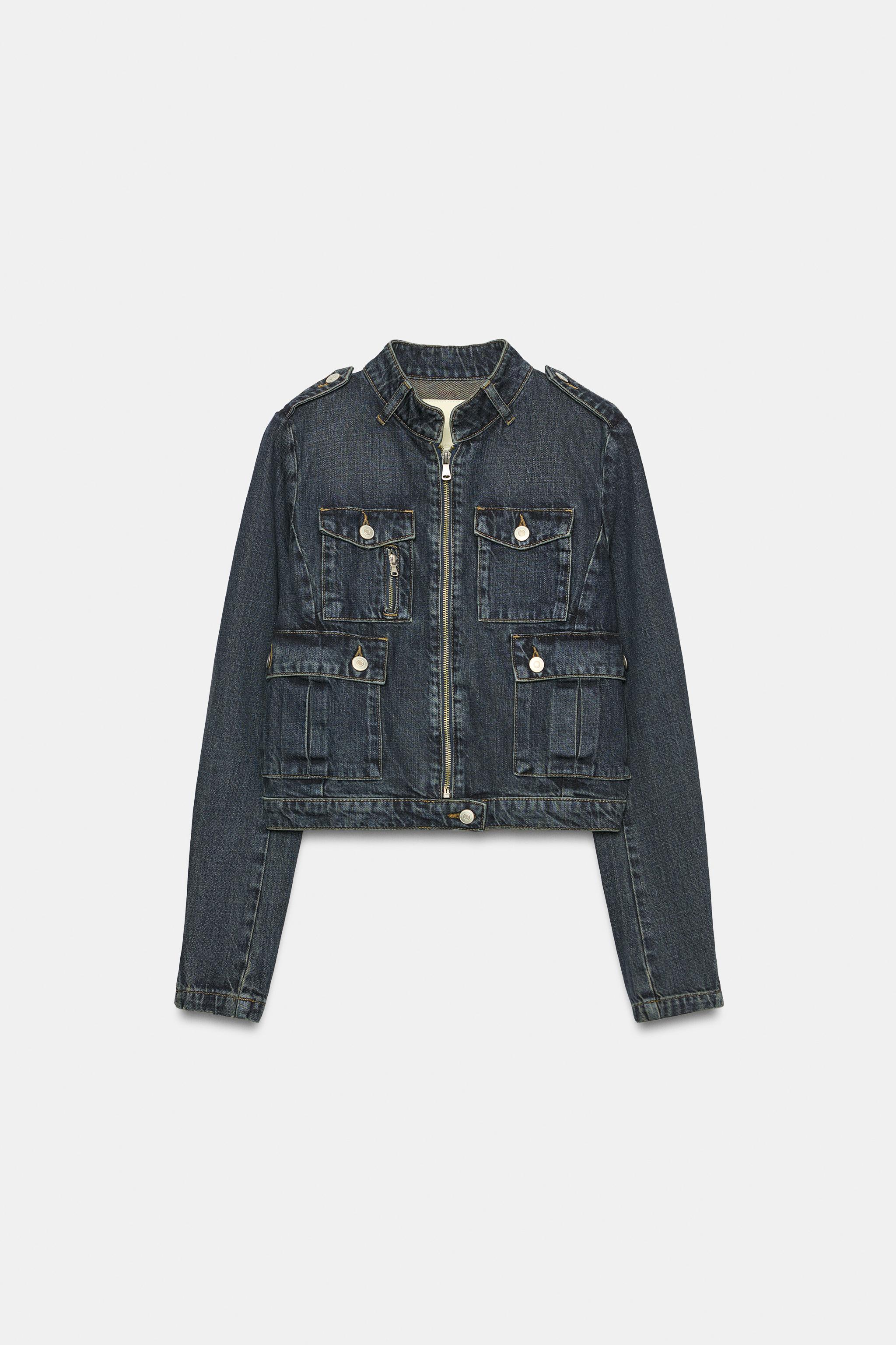 FITTED TRF DENIM JACKET WITH POCKETS