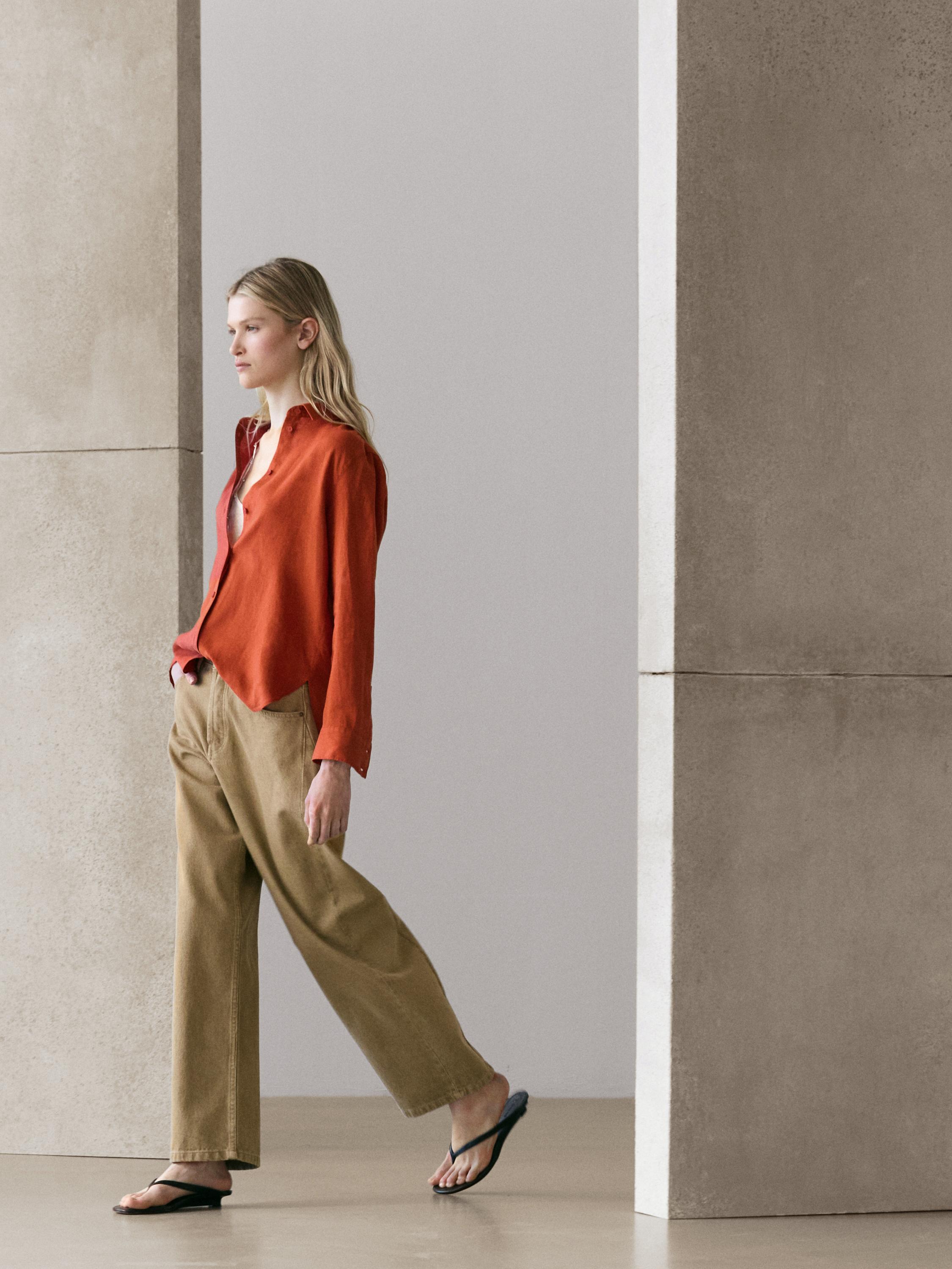 Flowing 100% linen shirt
