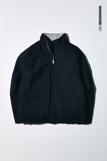 Zara BENSIMON ® X ZARA REVERSIBLE AND WATER REPELLENT PLAID JACKET - Navy blue