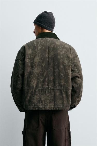 VESTE IMPRIMÉ FLORAL - Kaki foncé de Zara - Image 2