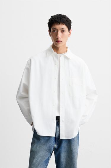 OVERSIZE FIT OXFORD SHIRT - White by Zara