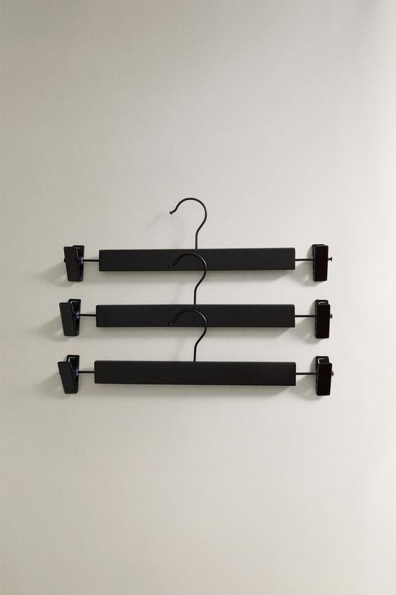 WOODEN SKIRT HANGER (SET OF 3) - Black by Zara - Image 0
