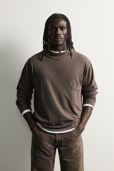 Zara WASHED BOXY FIT T-SHIRT 2026 TANAKA NY TYO LTD.© - Brown